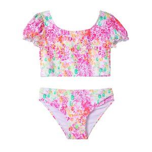 KENSIE GIRL Cheetah Blossom Two-Piece Swimsuit Pink 24M